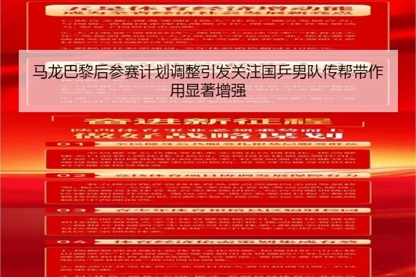 马龙巴黎后参赛计划调整引发关注国乒男队传帮带作用显著增强
